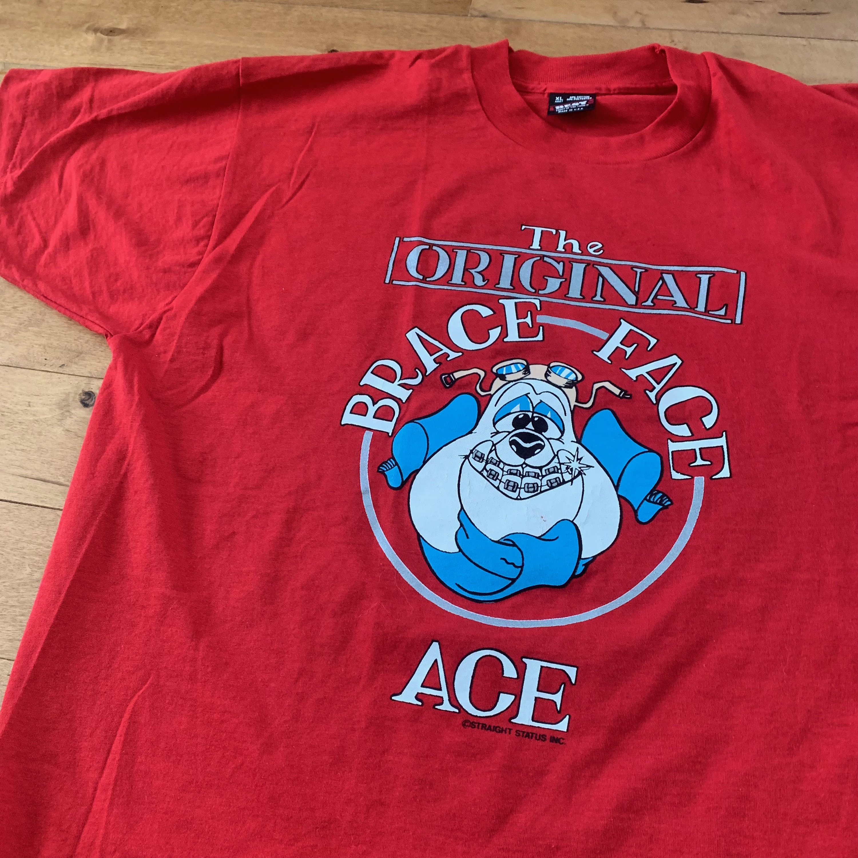 Early 90s the Original Brace Face Ace Cartoon T-shirt Vintage  