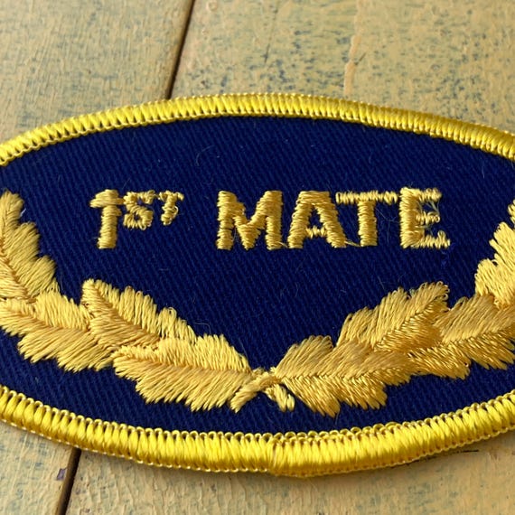 1980s Vintage First Mate Embroidered Patch Navy Naval Officer