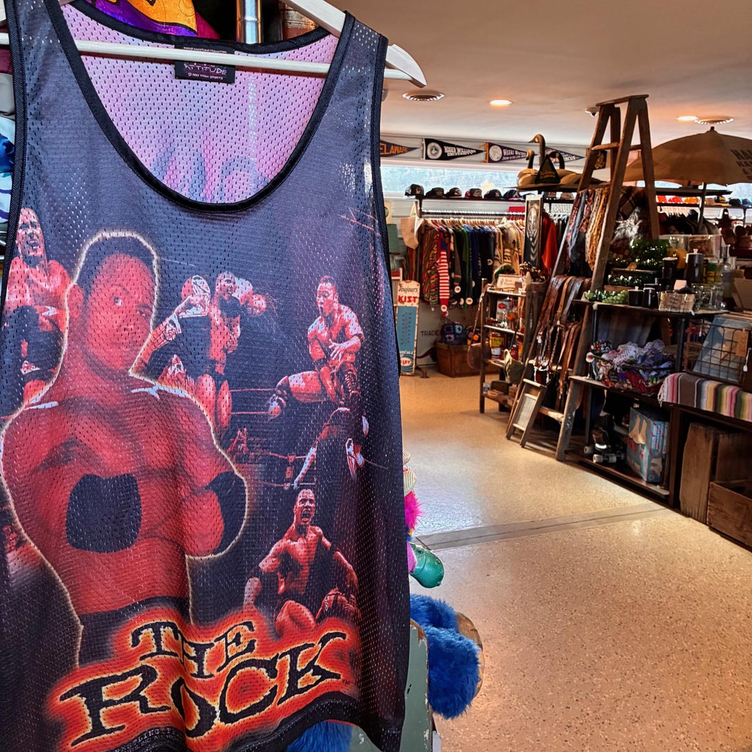 1990s Vintage Dwayne the Rock Johnson Mesh Tank Top WWF WWE Wrestling ...