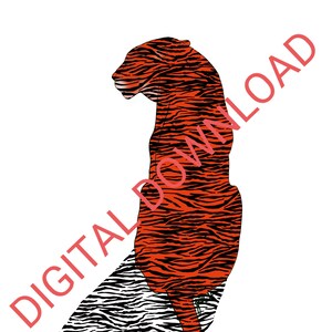 Tiger Stripes (Neil) - Art Download - PRINT YOUR OWN - A4 pdf - Poster Design by Jill McColl