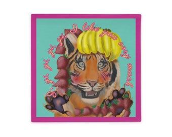 Exotic Tiger, Carmen Miranda Influence, Cushion Cover 45cm x 45cm (18 inches x 18 inches), a perfect gift for the one you like very much!