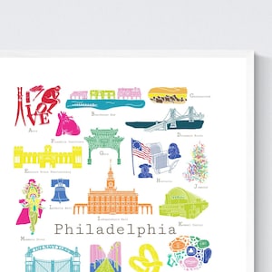 Philadelphia Pennsylvania A bis Z Wand kunstdruck, von Chufish Studio | ABCs/Alphabet Deko für Zuhause, Büro, Klassenzimmer oder Kinderzimmer