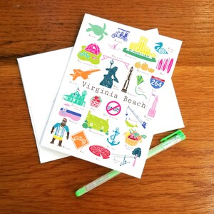 Virginia Beach A bis Z Grußkarte, ABCs/Alphabet Notizkarte für Neugeborene, Hochzeitstag, Einweihungsfeier, Lehrer, Mitarbeiter