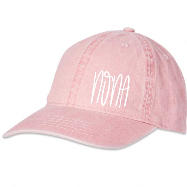 Nona Hat, Gift For Nona, Nona Mother's Day Gift, Christmas Gift For Nona, Adjustable Ladies Baseball Hat, Personalized Custom Hat for Nona