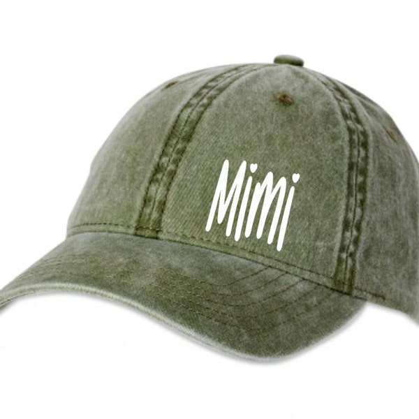 Mimi Hat, Gift For Mimi, Mimi Mother's Day Gift, Christmas Gift For Mimi, Adjustable Ladies Baseball Hat, Personalized Baseball Cap