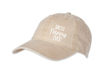 Nanny Hat, Gift For Nanny, Nanny Mother's Day Gift, Christmas Gift For Nanny, Adjustable Ladies Baseball Hat, Personalized Custom Hat