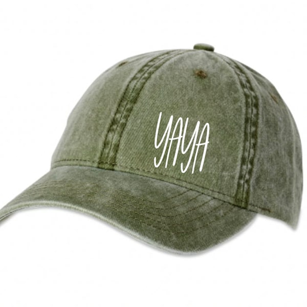 Yaya Hat, Gift For Yaya, Yaya Mother's Day Gift, Christmas Gift For Yaya, Adjustable Ladies Baseball Hat, Personalized Hat for Yaya