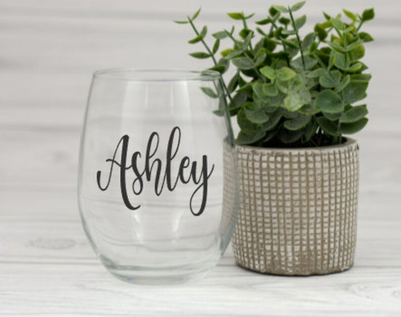 Personalized Stemless Wine Glass Custom Stemless Wine Glass Etsy