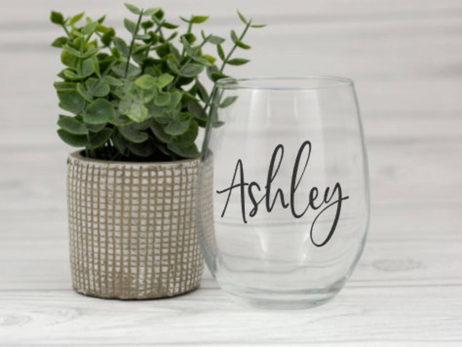 Personalized Stemless Wine Glass Custom Stemless Wine Glass Etsy