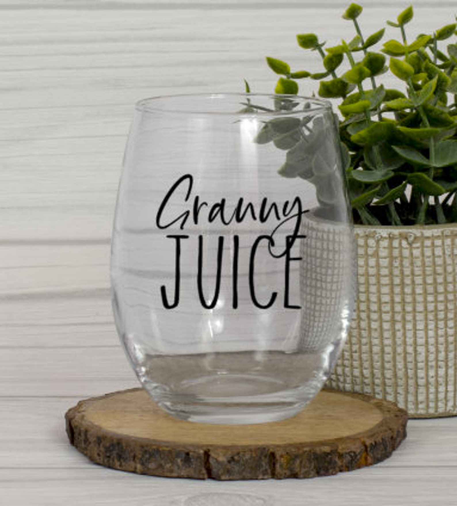 Granny Wine Glass Personalized Stemless Wine Glass Custom - Etsy