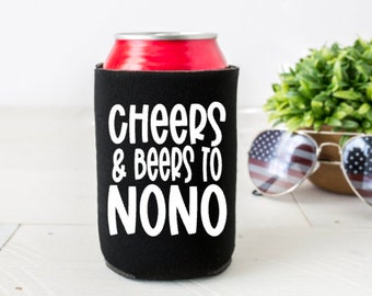 Personalized Can Cooler, Father's Day Gift, Gift for Nono, Gift from Grandchild, Cheers & Beers To Nono, Custom Can Cooler
