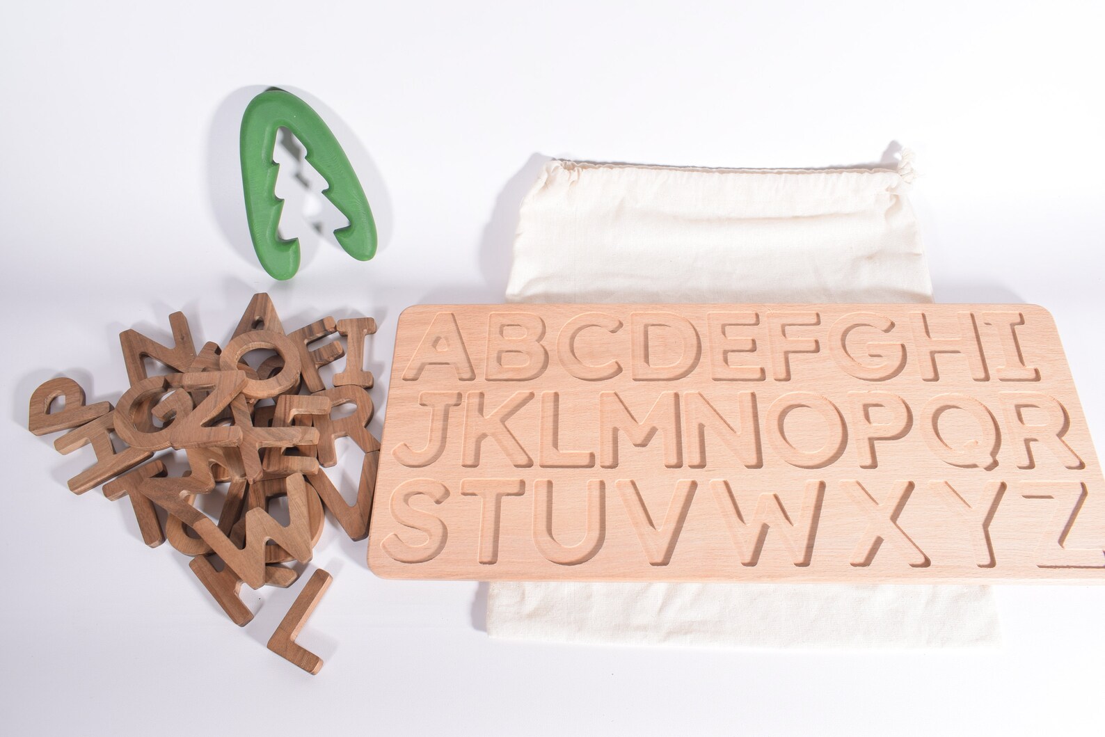Holz Alphabet Puzzle 2 Stück – ABC, Zahlen, Formen, Lernspielzeug Für Kinder Ab 3 Jahren