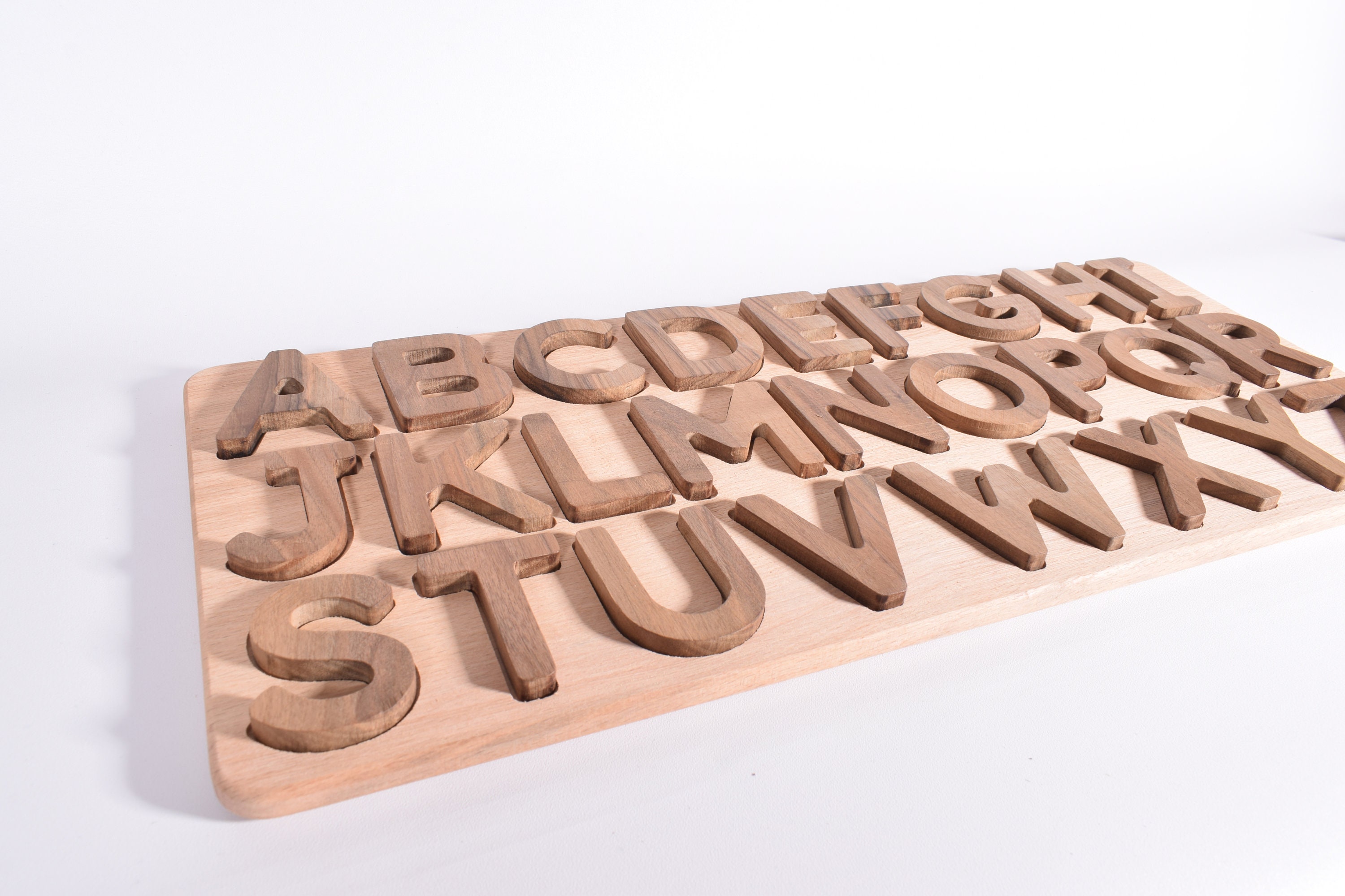 Buchstaben In Holz Fräsen Mit Dremel Holz Alphabet Puzzle Buchstaben ABC Puzzle Lehr und | Etsy