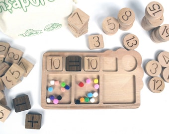 Houten rekenbord voor kinderen (47 stuks) - Educatief speelgoed - Thuisschoolmateriaal