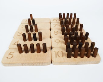 Houten cijferblokken voor rekenen - educatief speelgoed