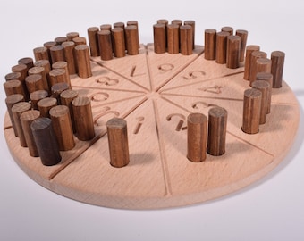 Houten telstokken - educatief speelgoed - spindeldoos - montessorimaterialen