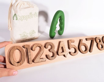 Houten aantalpuzzel, Het materialen van Homeschool, Leernummers stuk speelgoed