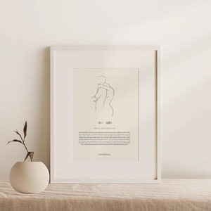 LEO Couples Star Sign Love Compatibility Print, Personalizowany nadruk zodiakalny, Plakat zodiakalny, Astrologia, Plakat ze znakiem zodiaku, Prezent zodiakalny