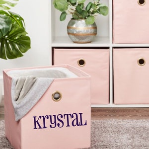 Custom Collapsible Storage Bin – Personalized Cube for Nursery, Toys, Kids Room, Dorm, or School Theme