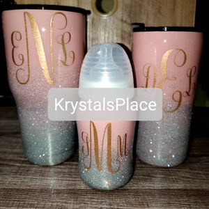 Monogram Stainless Steel Baby Bottle & Tumbler Set