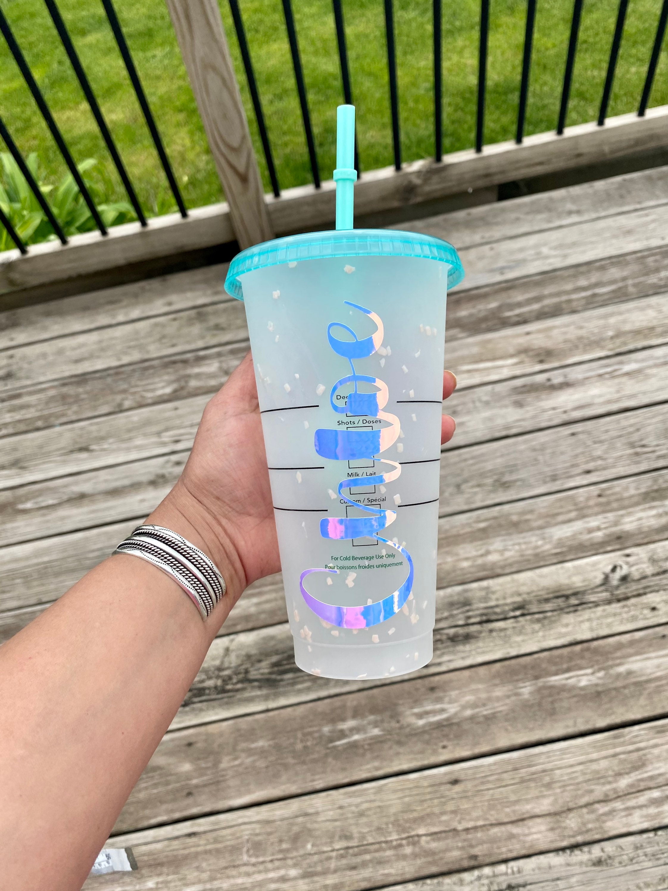 Personalized Starbucks Confetti Cold Cup Color Changing Etsy