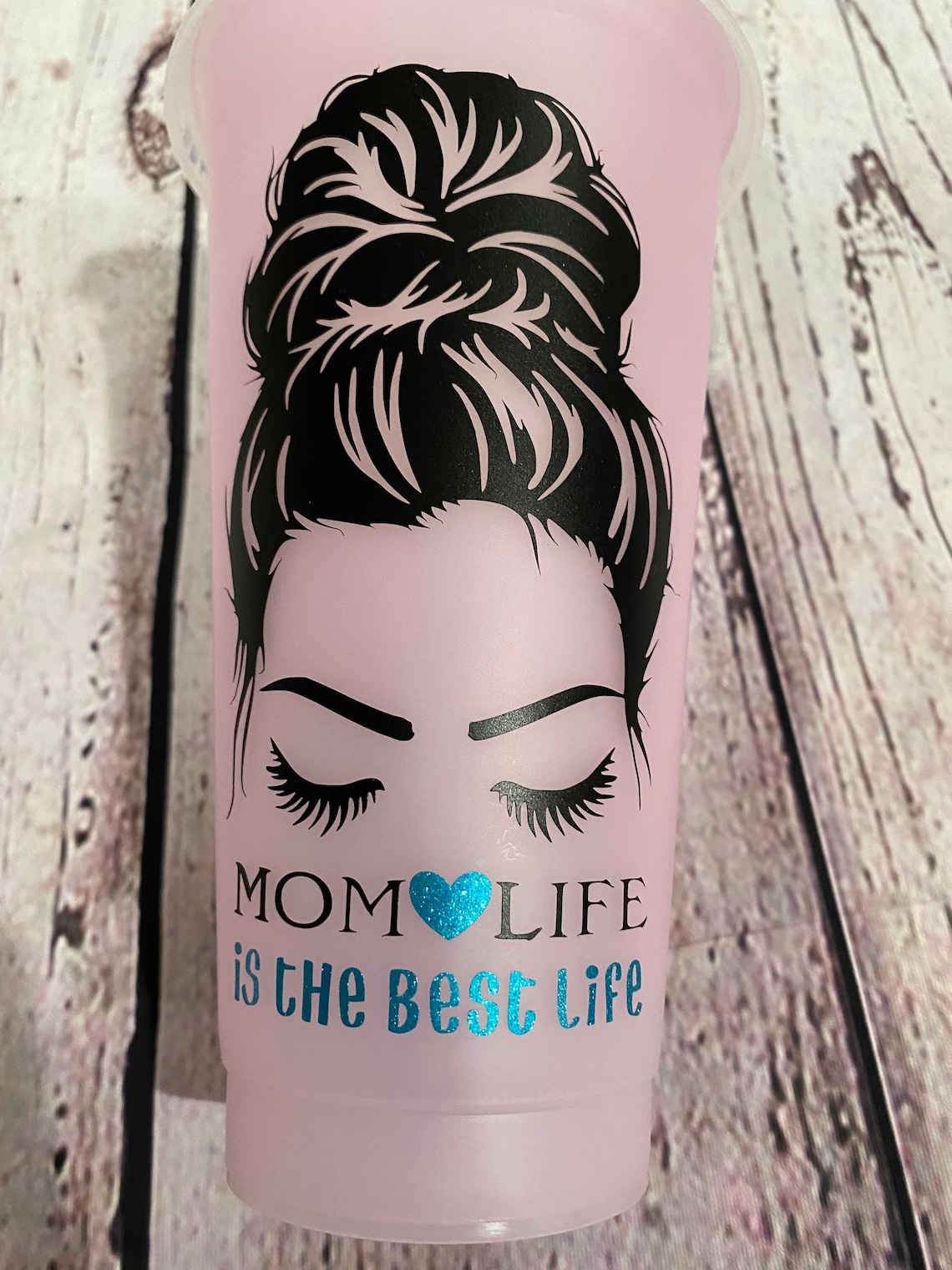 Personalized Color Changing Tumbler. Mom Life Messy Bun Etsy