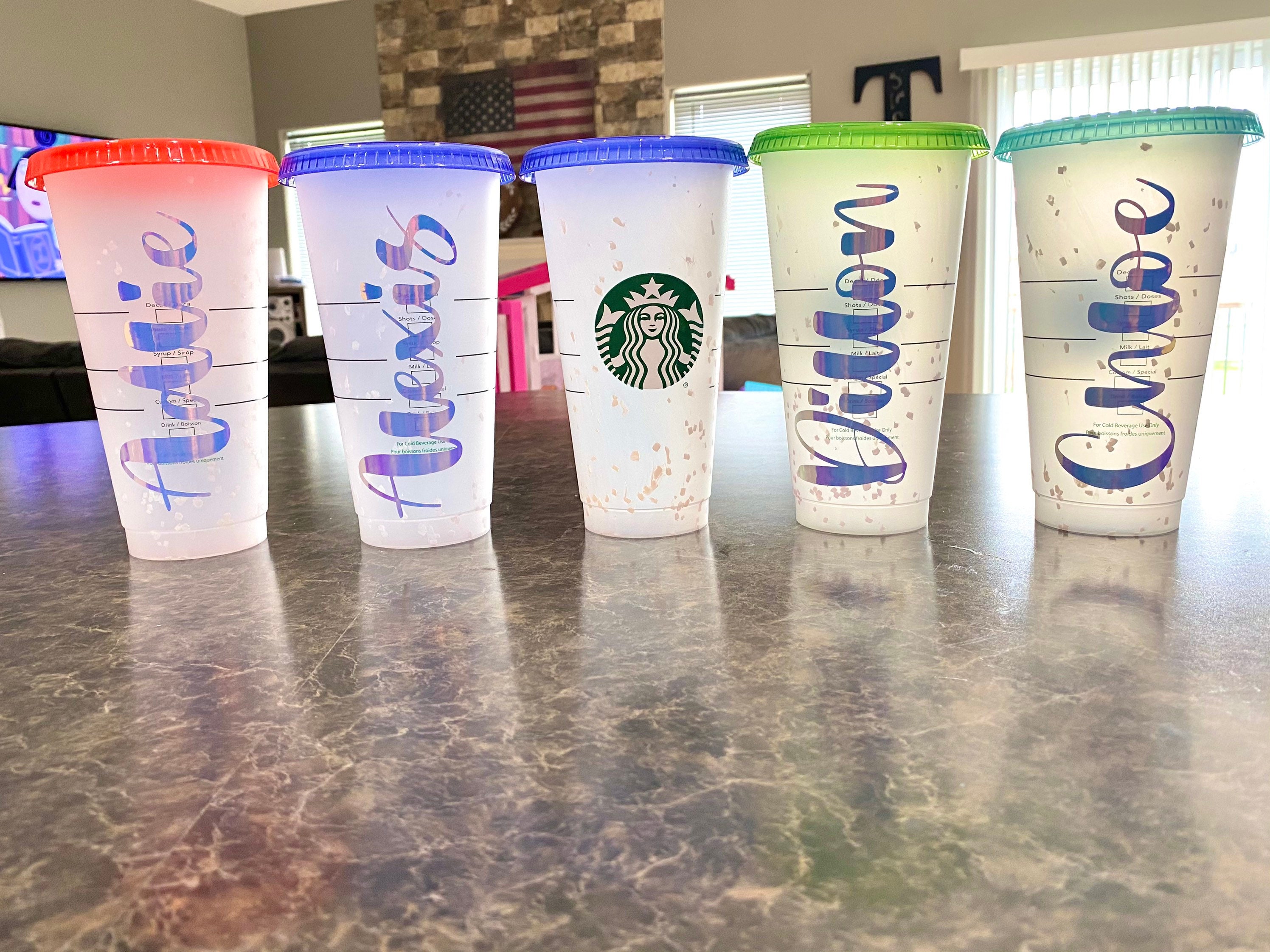 Personalized Starbucks Confetti Cold Cup Color Changing Etsy