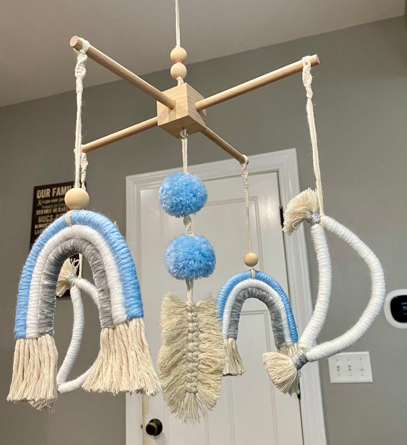 Rainbow mobile nursery mobile macrame mobile boho nursery. Etsy.de