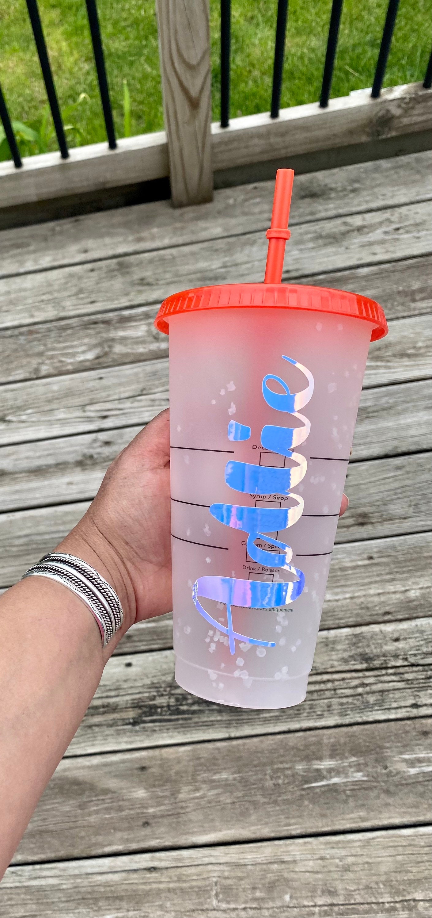 Personalized Starbucks Confetti Cold Cup Color Changing Etsy