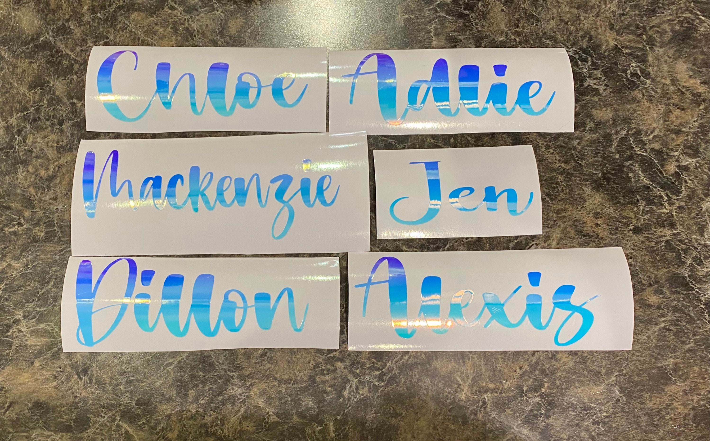 Holographic Name Decal Personalized Name Decal Name Sticker Etsy UK