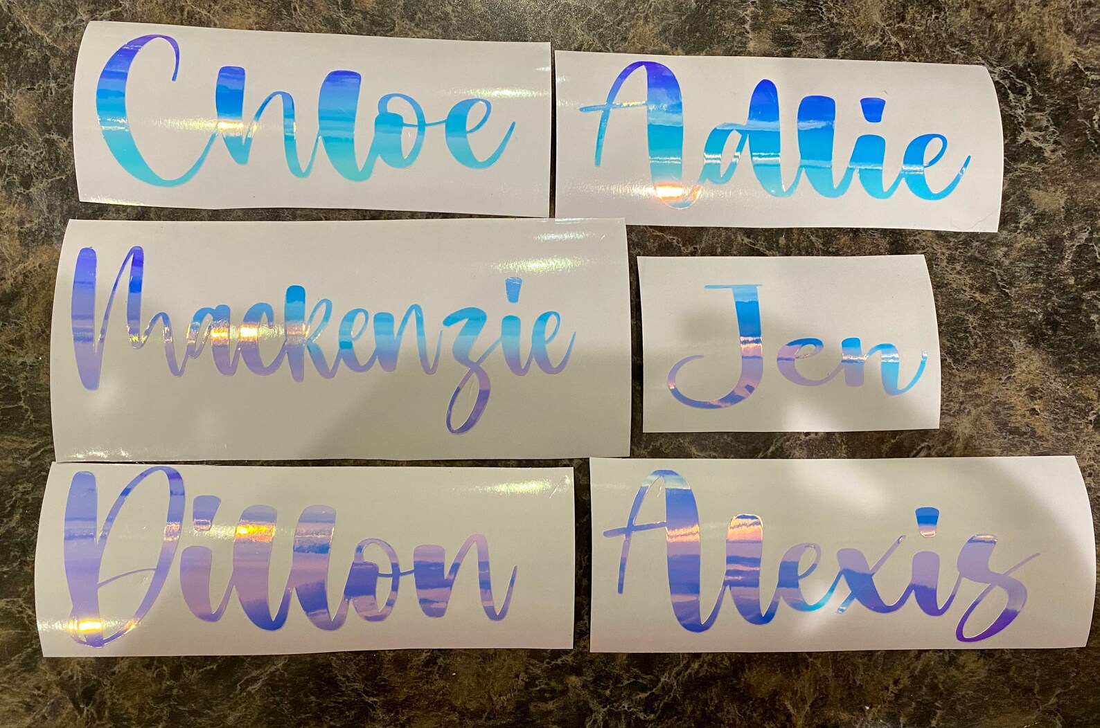 Holographic Name Decal Personalized Name Decal Name Sticker Etsy UK