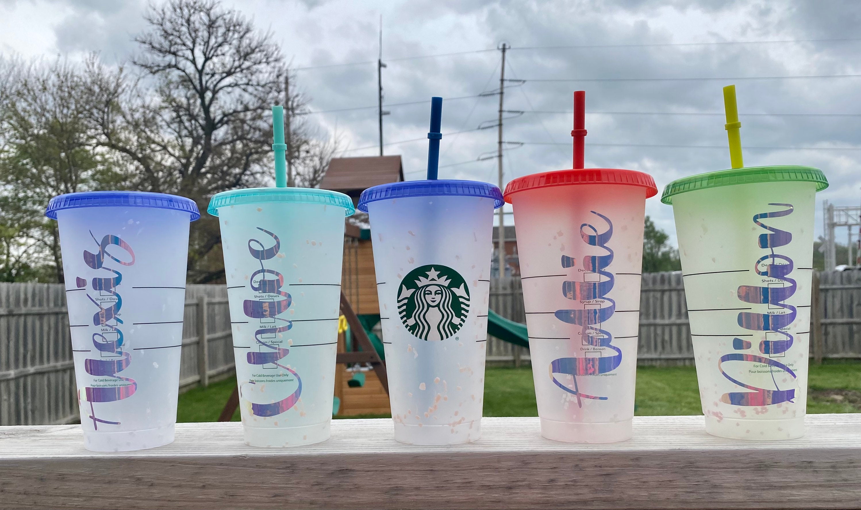 Personalized Starbucks Confetti Cold Cup Color Changing Etsy