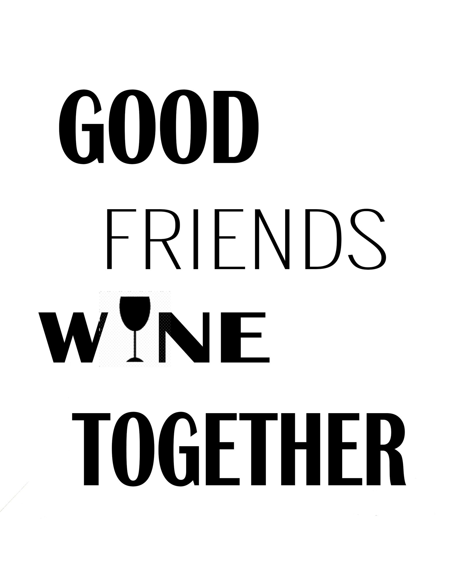 Good Friends Wine Together Wine Lover Printable wall art Etsy