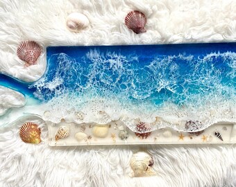 Resin Ocean Charcuterie Board, home decor, kitchen decor, beach house decor, free shipping, gift ideas, housewarming gifts, mothers day gift