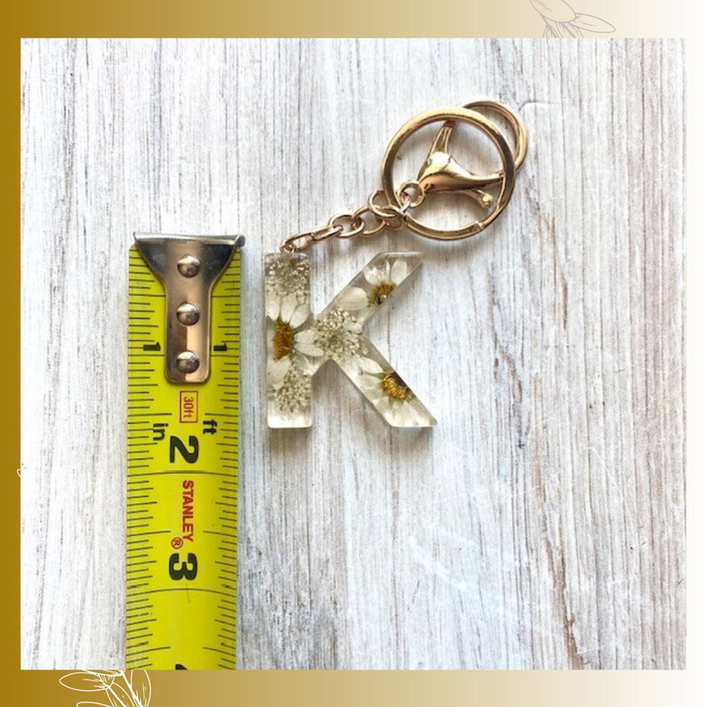 Initial resin keychain and bookmark gift set comes with organza bag, bookmark, keychain, gift ideas, bridesmaid gift, mothers day gift image 4