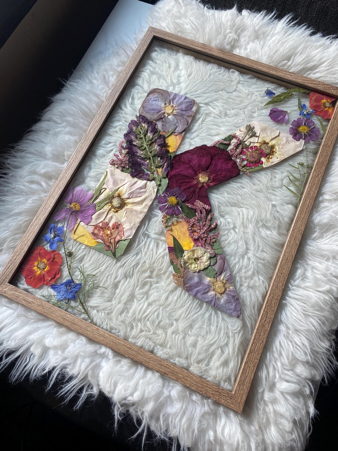 Pressed Wedding Bouquet Frame Preservation, 14-inch by 20-inch Inital ...