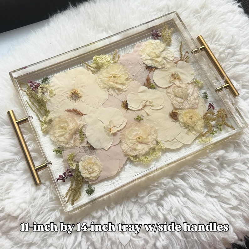 Wedding Bouquet Preservation, Custom Resin Tray (11x14 inch) afbeelding 11