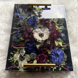 Bouquet Preservation, CUSTOM made wedding bouquet tray, 11-inch by 14-inch Tray, flower preservation, floral preservation (Black Background)