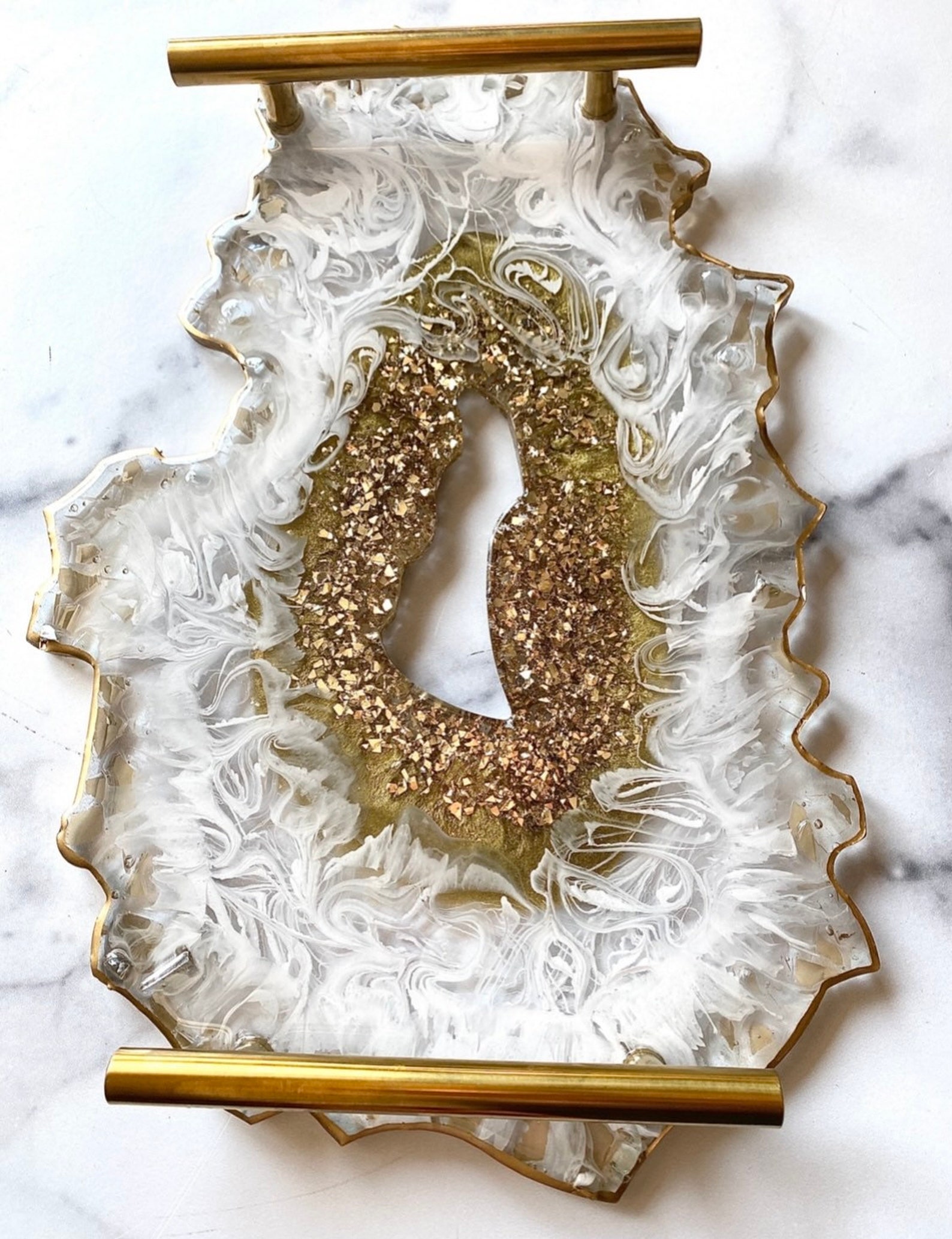 Custom Made Beautiful Resin Geode Tray Etsy