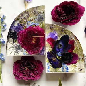 Bouquet Preservation, Set 2 Resin Bridal Bouquet Preserved Bookends, floral preservation, wedding bouquet preservation, flower preservation.