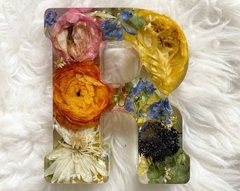 Bouquet Preservation, Resin Alphabet with flowers, Floral Preservation, Wedding Bouquet Preservation, Keepsakes, Flower Preservation