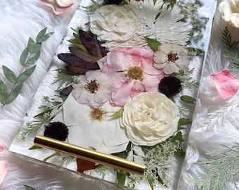 Wedding Bouquet Preservation, Custom Pressed Flower Tray (14x9-in)