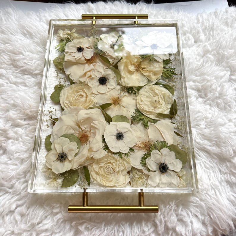 Wedding Bouquet Preservation, Custom Resin Tray (11x14 inch) afbeelding 15