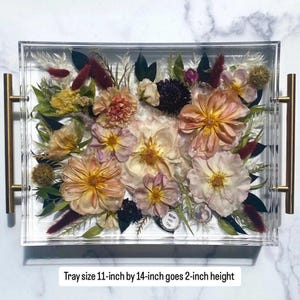 Bouquet Preservation, Acrylic Tray, Resin Flower Tray, Wedding Bouquet Preservation, Floral Wedding Art, Preserved Flowers in Resin Tray