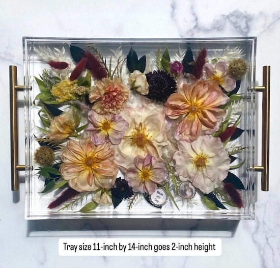 Wedding Bouquet Preservation, Custom Resin Tray (11x14 inch)