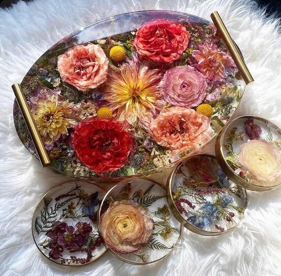 Wedding Bouquet Preservation, Oval Resin Tray (14x10 inch)