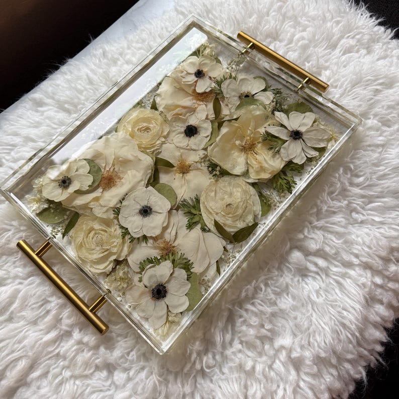 Wedding Bouquet Preservation, Custom Resin Tray (11x14 inch) afbeelding 14