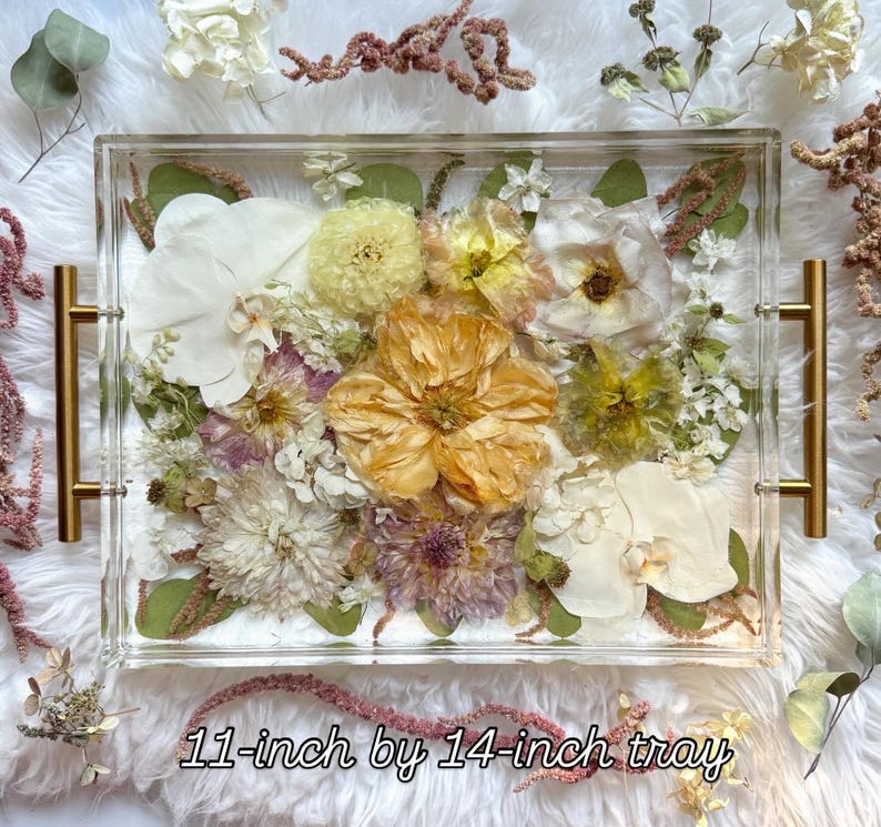 Wedding Bouquet Preservation, Custom Resin Tray (11x14 inch) afbeelding 12