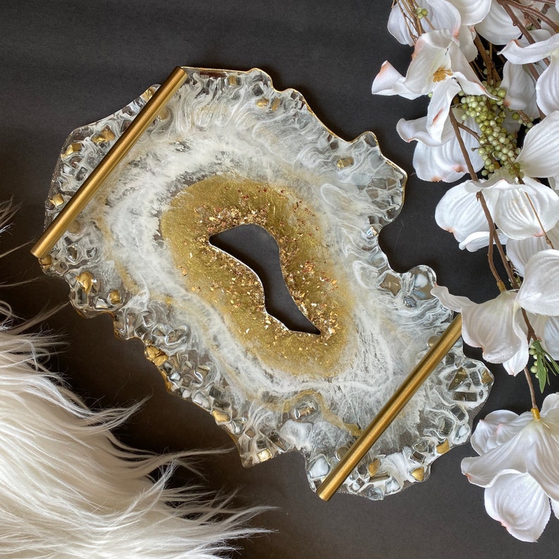 Custom made Beautiful resin geode tray Etsy