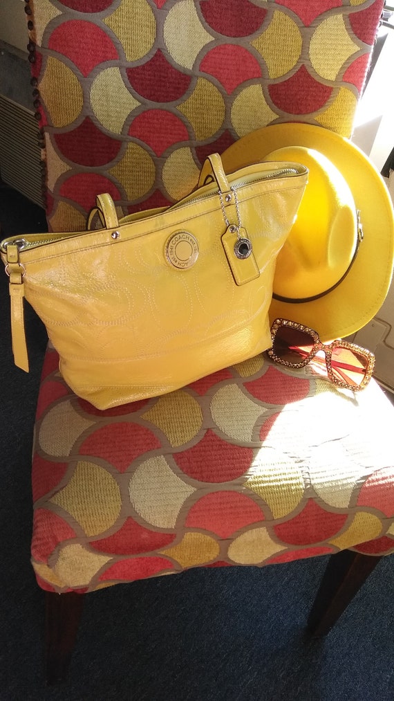 Coach yellow leather purse